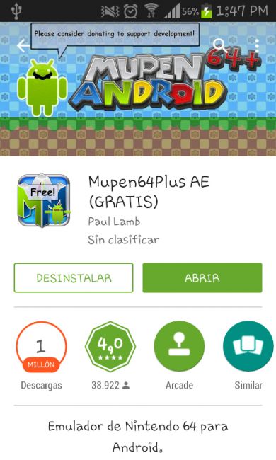 Emulador Mupen 64 para los Roms en tu celular